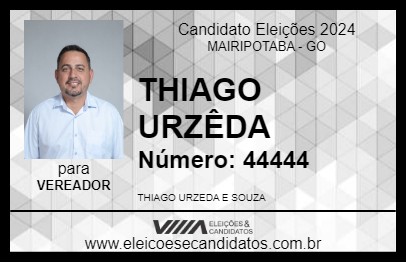 Candidato THIAGO URZÊDA 2024 - MAIRIPOTABA - Eleições