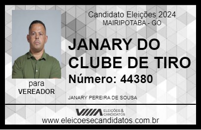 Candidato JANARY DO CLUBE DE TIRO 2024 - MAIRIPOTABA - Eleições