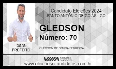 Candidato GLEDSON 2024 - SANTO ANTÔNIO DE GOIÁS - Eleições