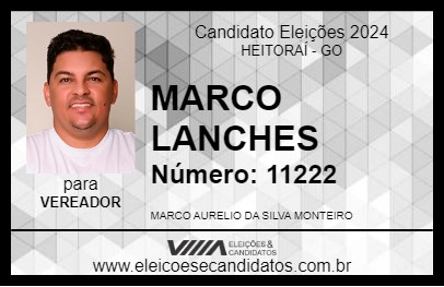 Candidato MARCO LANCHES 2024 - HEITORAÍ - Eleições