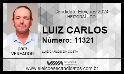 Candidato LUIZ CARLOS 2024 - HEITORAÍ - Eleições