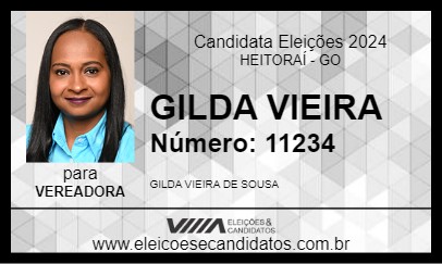 Candidato GILDA VIEIRA 2024 - HEITORAÍ - Eleições