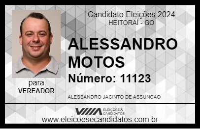 Candidato ALESSANDRO MOTOS 2024 - HEITORAÍ - Eleições