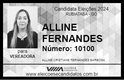 Candidato ALLINE FERNANDES 2024 - RUBIATABA - Eleições