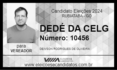 Candidato DEDÉ DA CELG 2024 - RUBIATABA - Eleições