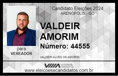 Candidato VALDEIR AMORIM 2024 - ARENÓPOLIS - Eleições