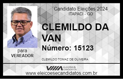 Candidato CLEMILDO DA VAN 2024 - ITAPACI - Eleições