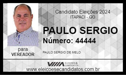 Candidato PAULO SERGIO 2024 - ITAPACI - Eleições