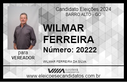 Candidato WILMAR FERREIRA 2024 - BARRO ALTO - Eleições