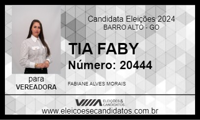 Candidato TIA FABY 2024 - BARRO ALTO - Eleições