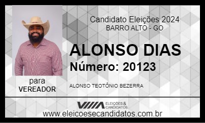 Candidato ALONSO DIAS 2024 - BARRO ALTO - Eleições