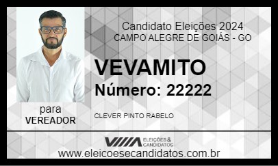 Candidato VEVAMITO 2024 - CAMPO ALEGRE DE GOIÁS - Eleições