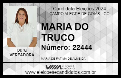 Candidato MARIA DO TRUCO 2024 - CAMPO ALEGRE DE GOIÁS - Eleições