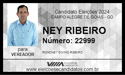 Candidato NEY RIBEIRO 2024 - CAMPO ALEGRE DE GOIÁS - Eleições