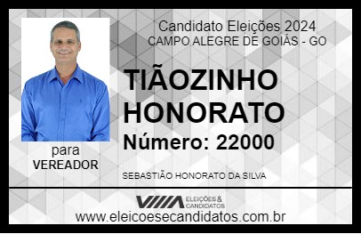 Candidato TIÃOZINHO HONORATO 2024 - CAMPO ALEGRE DE GOIÁS - Eleições