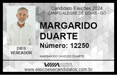 Candidato MARGARIDO DUARTE 2024 - CAMPO ALEGRE DE GOIÁS - Eleições