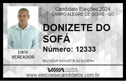 Candidato DONIZETE DO SOFÁ 2024 - CAMPO ALEGRE DE GOIÁS - Eleições