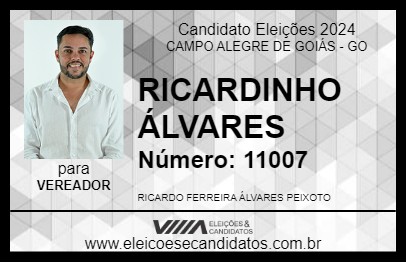 Candidato RICARDINHO ÁLVARES 2024 - CAMPO ALEGRE DE GOIÁS - Eleições