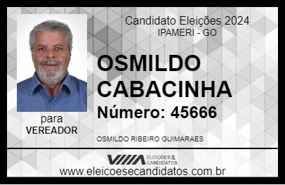 Candidato OSMILDO CABACINHA 2024 - IPAMERI - Eleições