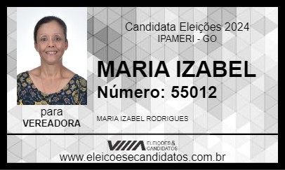 Candidato MARIA IZABEL 2024 - IPAMERI - Eleições