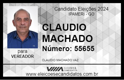 Candidato CLAUDIO MACHADO 2024 - IPAMERI - Eleições