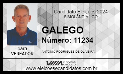 Candidato GALEGO 2024 - SIMOLÂNDIA - Eleições