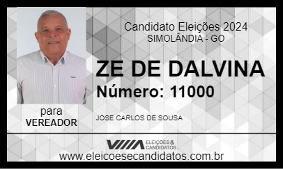 Candidato ZE DE DALVINA 2024 - SIMOLÂNDIA - Eleições