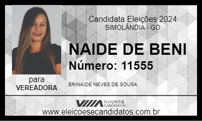 Candidato NAIDE DE BENI 2024 - SIMOLÂNDIA - Eleições