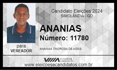 Candidato ANANIAS 2024 - SIMOLÂNDIA - Eleições