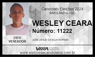 Candidato WESLEY CEARA 2024 - SIMOLÂNDIA - Eleições