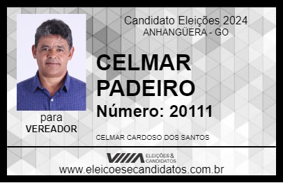 Candidato CELMAR PADEIRO 2024 - ANHANGÜERA - Eleições