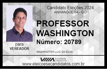 Candidato PROFESSOR WASHINGTON 2024 - ANHANGÜERA - Eleições