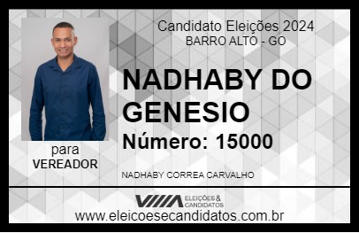 Candidato NADHABY DO GENESIO 2024 - BARRO ALTO - Eleições