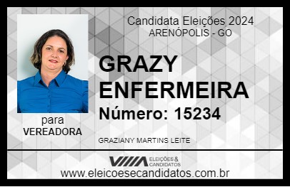 Candidato GRAZY ENFERMEIRA 2024 - ARENÓPOLIS - Eleições