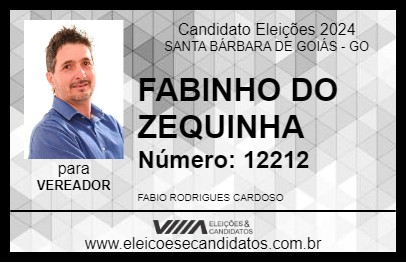 Candidato FABINHO DO ZEQUINHA 2024 - SANTA BÁRBARA DE GOIÁS - Eleições