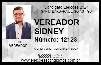 Candidato VEREADOR SIDNEY 2024 - SANTA BÁRBARA DE GOIÁS - Eleições