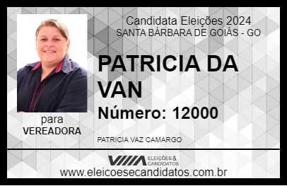 Candidato PATRICIA DA VAN 2024 - SANTA BÁRBARA DE GOIÁS - Eleições