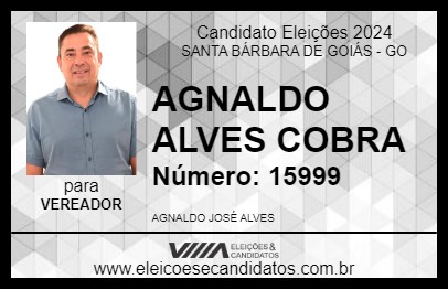 Candidato AGNALDO ALVES COBRA 2024 - SANTA BÁRBARA DE GOIÁS - Eleições