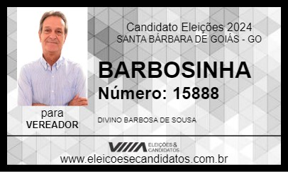 Candidato BARBOSINHA 2024 - SANTA BÁRBARA DE GOIÁS - Eleições