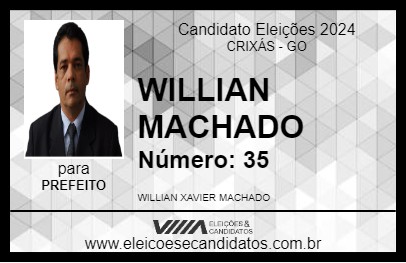 Candidato WILLIAN MACHADO 2024 - CRIXÁS - Eleições