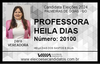 Candidato PROFESSORA HEILA DIAS 2024 - PALMEIRAS DE GOIÁS - Eleições