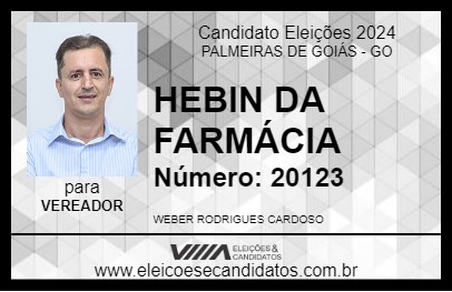 Candidato HEBIN DA FARMÁCIA 2024 - PALMEIRAS DE GOIÁS - Eleições