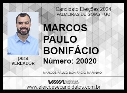 Candidato MARCOS PAULO BONIFÁCIO 2024 - PALMEIRAS DE GOIÁS - Eleições