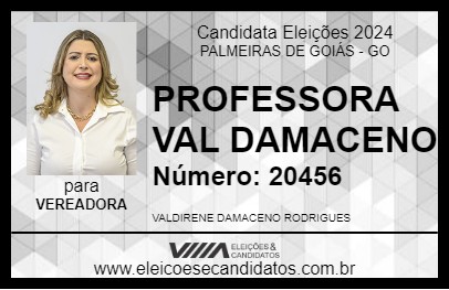 Candidato PROFESSORA VAL DAMACENO 2024 - PALMEIRAS DE GOIÁS - Eleições