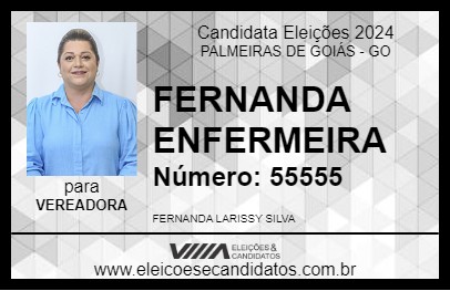 Candidato FERNANDA ENFERMEIRA 2024 - PALMEIRAS DE GOIÁS - Eleições