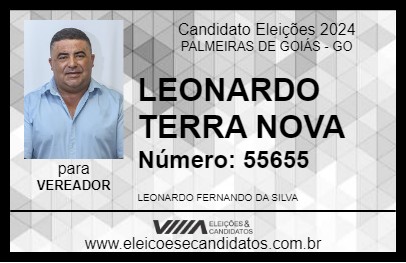 Candidato LEONARDO TERRA NOVA 2024 - PALMEIRAS DE GOIÁS - Eleições