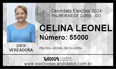 Candidato CELINA LEONEL 2024 - PALMEIRAS DE GOIÁS - Eleições