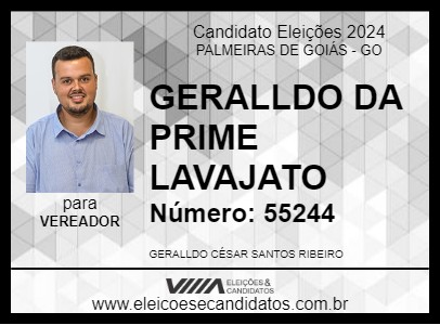 Candidato GERALLDO DA PRIME LAVAJATO 2024 - PALMEIRAS DE GOIÁS - Eleições