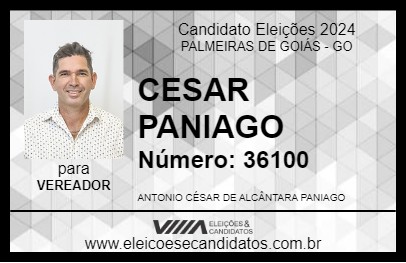 Candidato CÉZAR PANIAGO 2024 - PALMEIRAS DE GOIÁS - Eleições