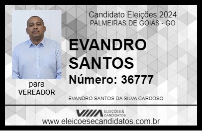 Candidato EVANDRO SANTOS 2024 - PALMEIRAS DE GOIÁS - Eleições